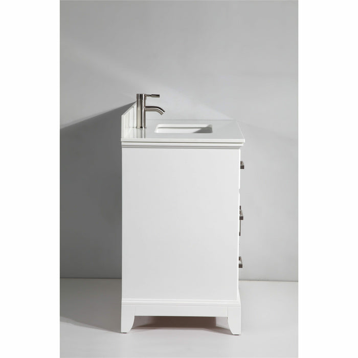 Vanity Art 36 Inch Single Sink Cabinet With Super White Phoenix Stone Vanity Top With Sink & Mirror VA1036