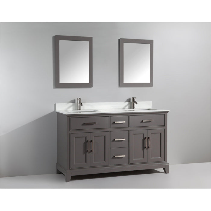 Vanity Art 72 Inch Double Sink Cabinet With Super White Phoenix Stone Vanity Top With Sink & Mirrors VA1072D