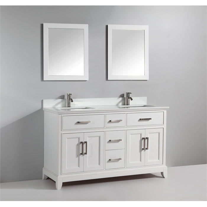 Vanity Art 72 Inch Double Sink Cabinet With Super White Phoenix Stone Vanity Top With Sink & Mirrors VA1072D