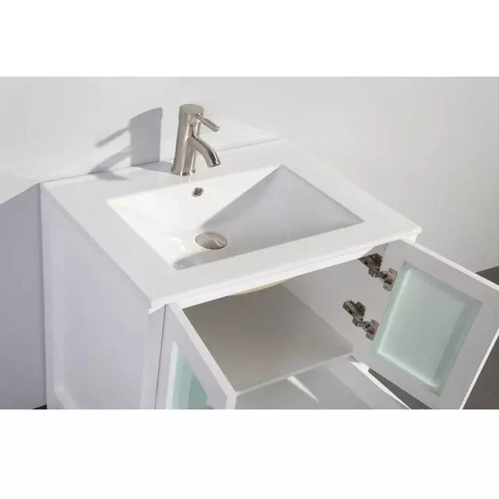 Vanity Art 72 Inch Double Sink Vanity Cabinet with Sink and Mirrors (Vessel Sink) - 1 Side Cabinet VA3130-72