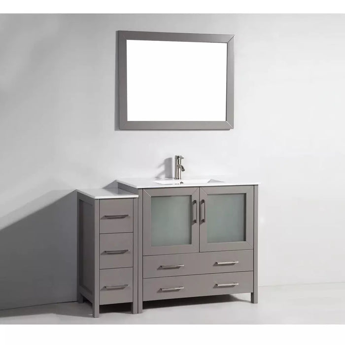 Vanity Art 48 Inch Vanity Cabinet With Ceramic Sink & Mirror VA3036-48