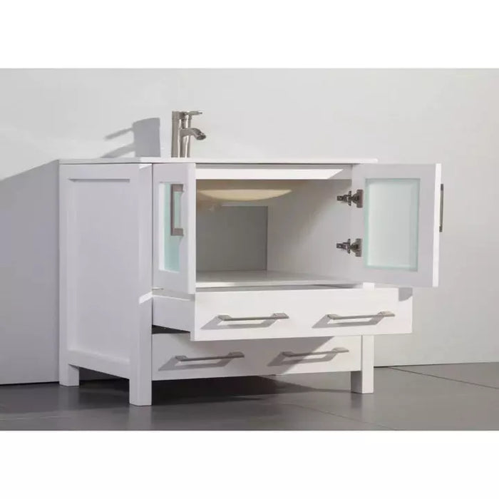 Vanity Art Vanity Art 108 Inch Double Sink Vanity Cabinet with Sink and Mirrors Ceramic Top - 3 Side Cabinets VA3036-108