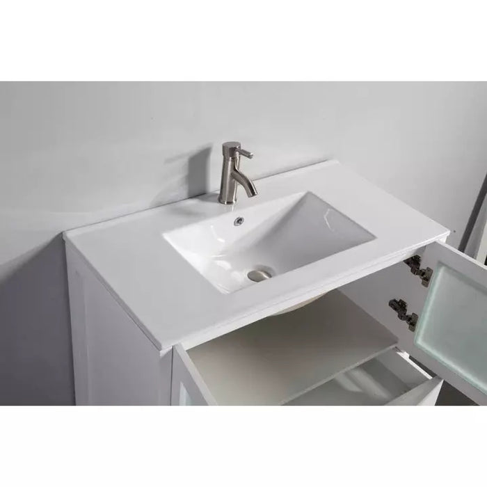 Vanity Art Vanity Art 108 Inch Double Sink Vanity Cabinet with Sink and Mirrors Ceramic Top - 3 Side Cabinets VA3036-108