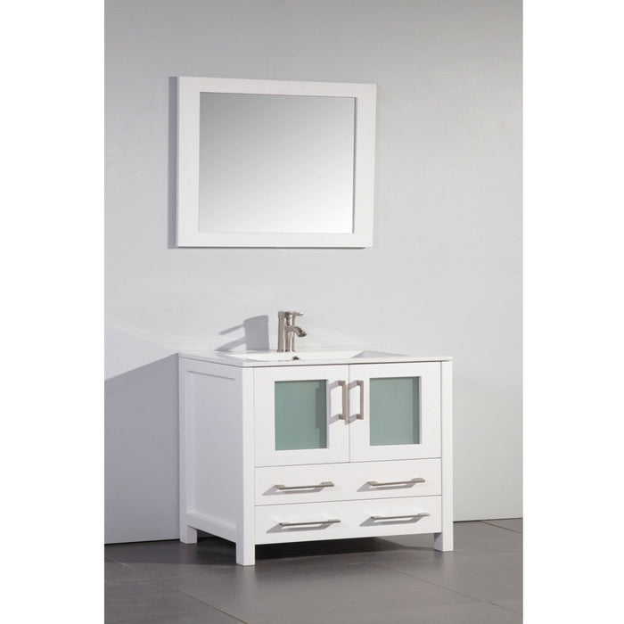 Vanity Art 36 Inch Vanity Cabinet With Ceramic Sink & Mirror Espresso VA3036