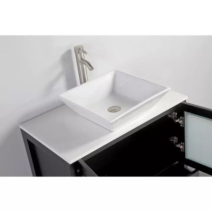 Vanity Art 48 Inch Single Sink Vanity Cabinet with Sink and Mirror (Vessel Sink) - 2 Side Cabinets VA3124-48