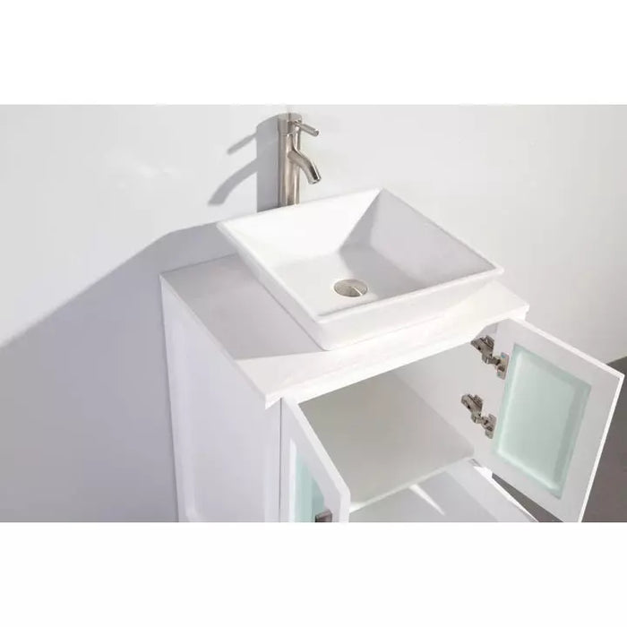 Vanity Art 48 Inch Single Sink Vanity Cabinet with Sink and Mirror (Vessel Sink) - 2 Side Cabinets VA3124-48