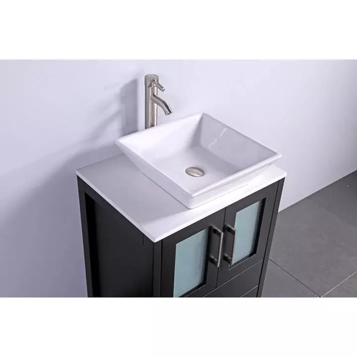 Vanity Art 42 Inch Single Sink Vanity Cabinet with Sink and Mirror (Vessel Sink) - 1 Side Cabinet VA3130-42