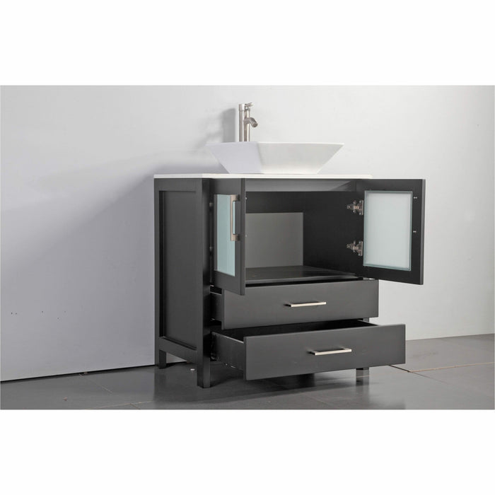 Vanity Art 30 Inch Vanity Cabinet With Ceramic Sink & Mirror VA3130