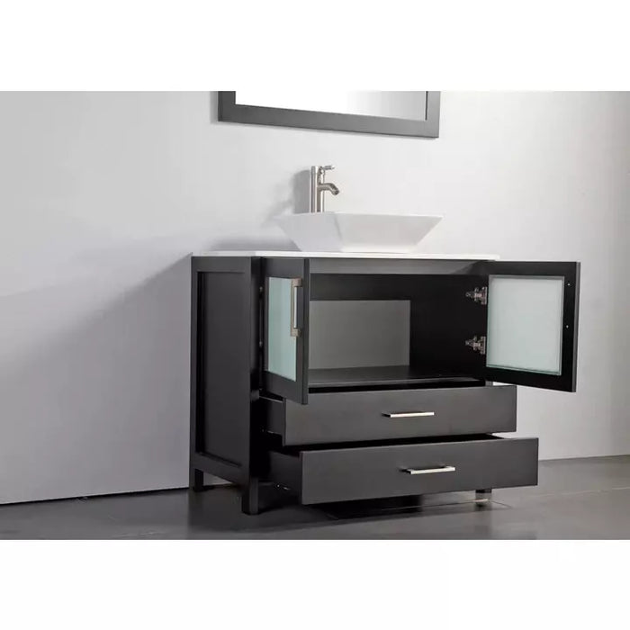 Vanity Art 36 Inch Single Sink Vanity Cabinet with Sink and Mirror (Vessel Sink) VA3136