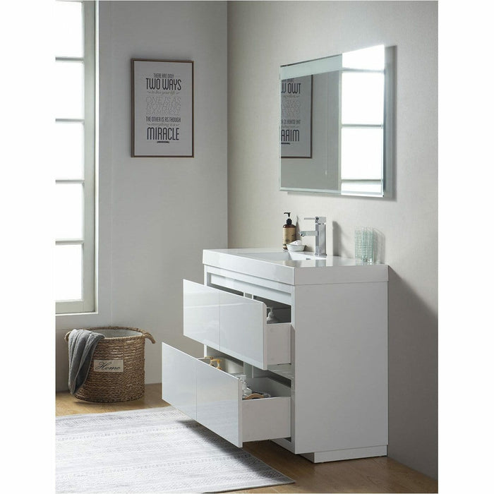 Vanity Art 48 Inch Vanity Cabinet With Resin Top VA6048WF