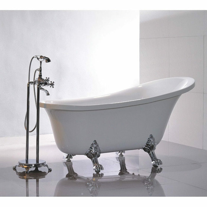 Vanity Art 69 Inch Freestanding Acrylic Soaking Bathtub VA6310-L