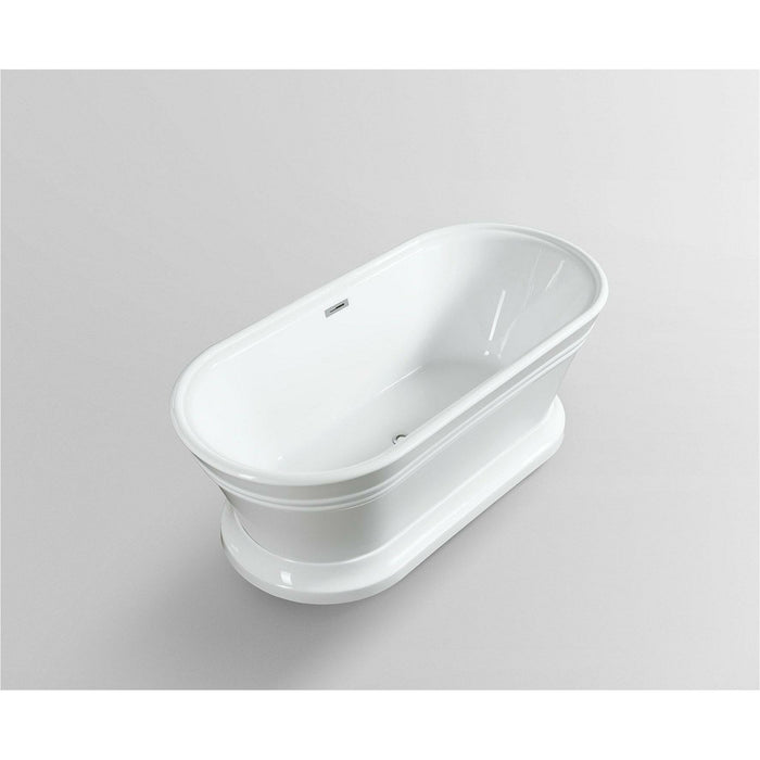 Vanity Art 59 Inch Freestanding Acrylic Bathtub VA6610