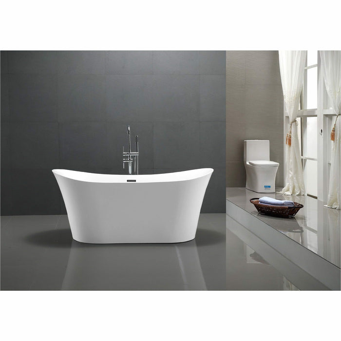 Vanity Art 71 Inch Freestanding Acrylic Soaking Bathtub VA6807