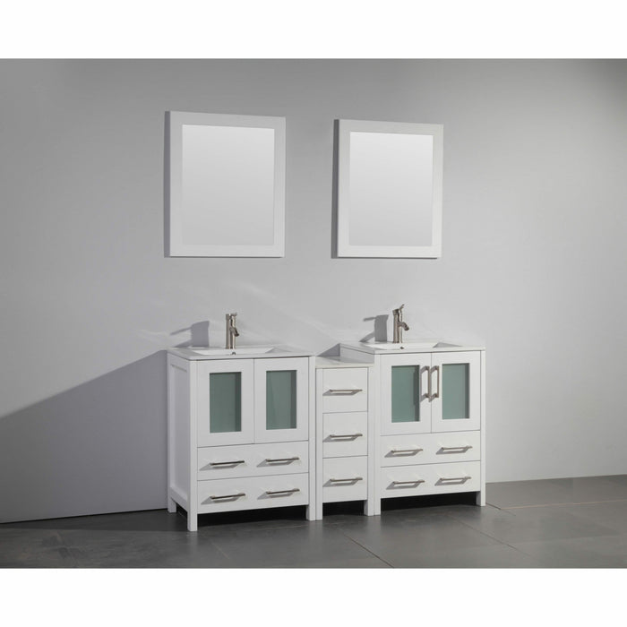 Vanity Art 60 Inch Vanity Cabinet With Ceramic Sink & Mirrors VA3024-60