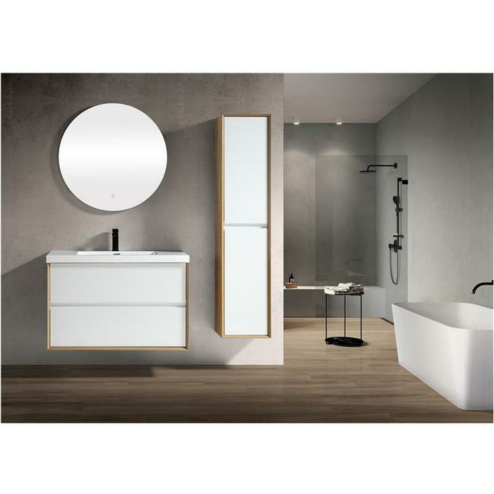 Moreno Bath Kingdee 36 Inch Wall Mounted Vanity With Acrylic Top In High Gloss White BT005-36GW