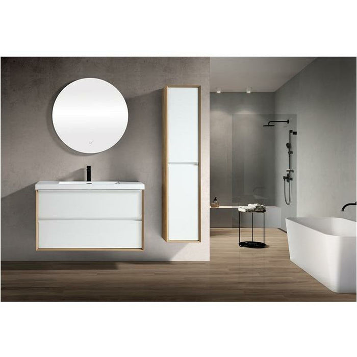 Moreno Bath Kingdee 42 Inch Wall Mounted Vanity With Acrylic Top In High Gloss White BT005-42