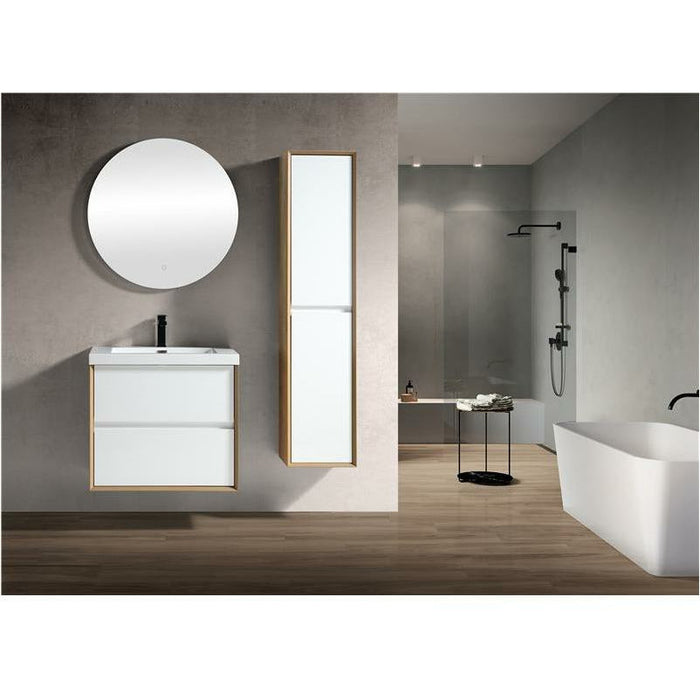 Moreno Bath Kingdee 24 Inch Wall Mounted Vanity With Acrylic Top In High Gloss White BT005-24GW