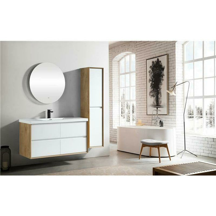 Moreno Bath Kingdee 48 Inch Wall Mounted Vanity With Acrylic Top In High Gloss White BT005-48GW