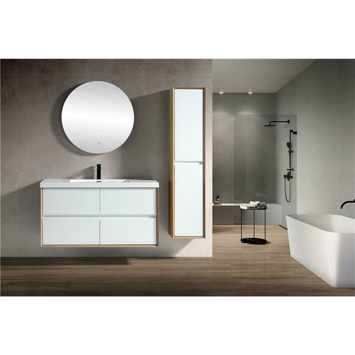 Moreno Bath Kingdee 48 Inch Wall Mounted Vanity With Acrylic Top In High Gloss White BT005-48GW