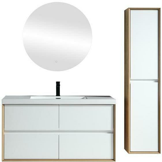 Moreno Bath Kingdee 48 Inch Wall Mounted Vanity With Acrylic Top In High Gloss White BT005-48GW