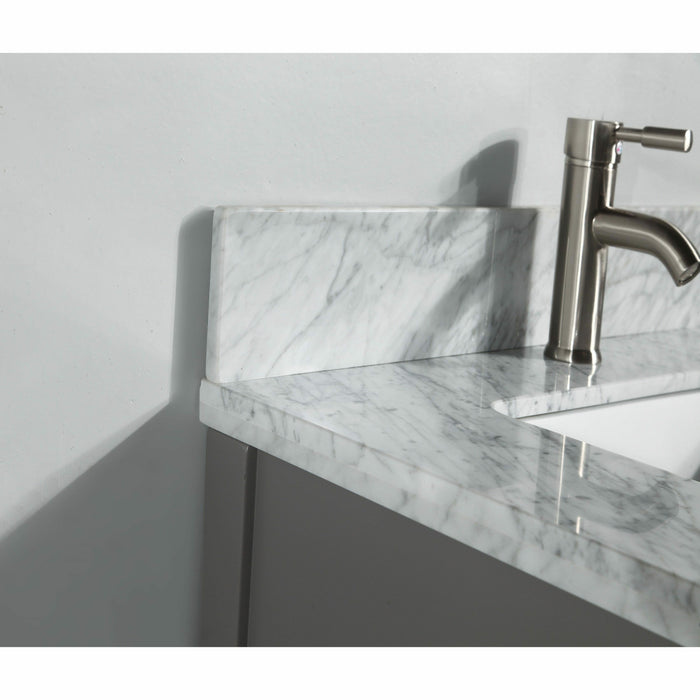 Vanity Art 30 Inch Single Sink Cabinet With White Carrara Marble Vanity Top With Sink & Mirror VA2030