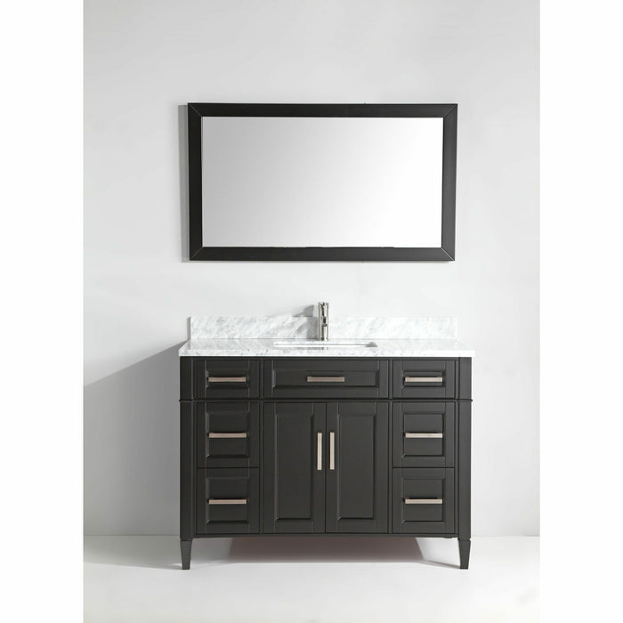 Vanity Art 60 Inch Single Sink Cabinet With White Carrara Marble Vanity Top With Sink & Mirror VA2060