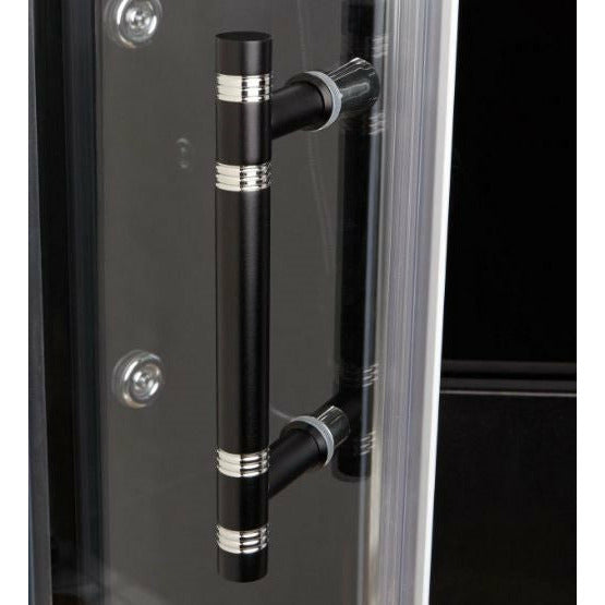 Athena 59" x 36" x 89" Left Rectangular Steam Shower with Black Tempered Glass Walls WS141L-Black