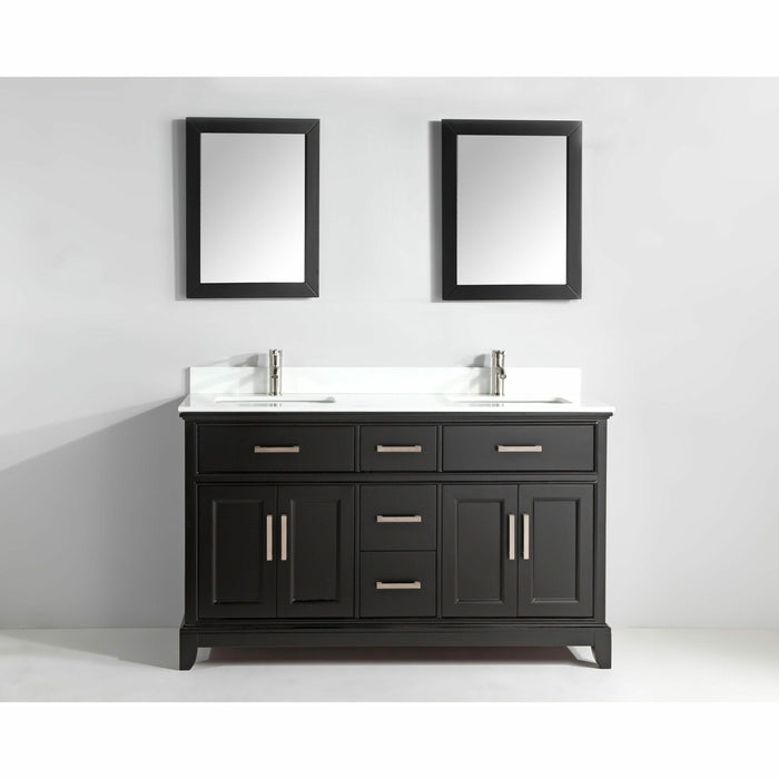 Vanity Art 72 Inch Double Sink Cabinet With Super White Phoenix Stone Vanity Top With Sink & Mirrors VA1072D