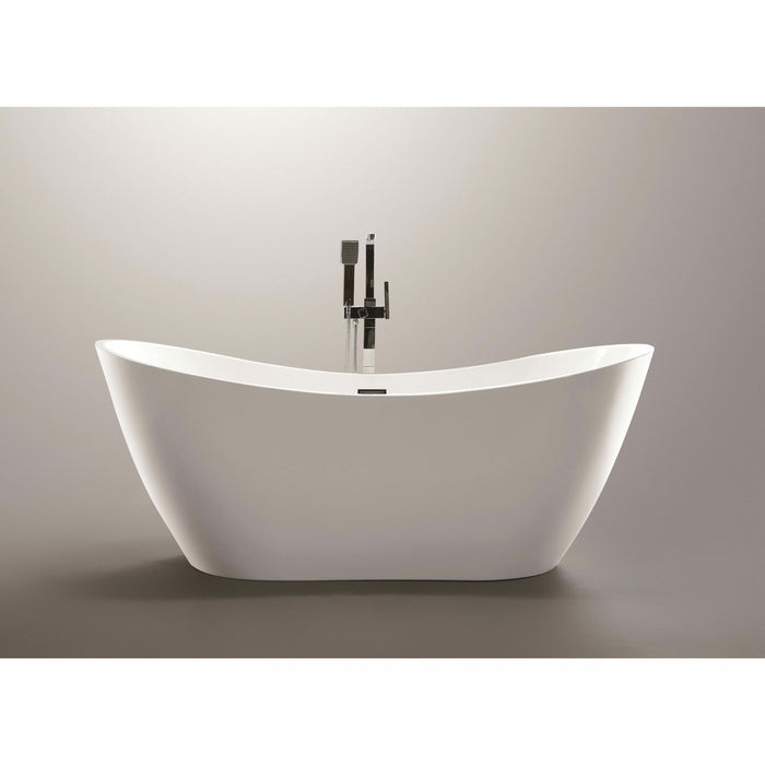 Vanity Art 71 Inch Freestanding White Acrylic Bathtub VA6517