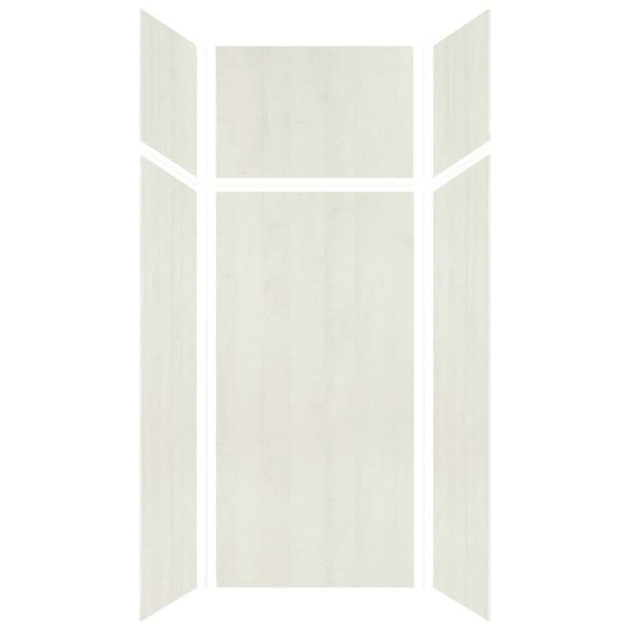 Transolid Expressions 36 in. x 60 in. x 96 in. 6-Piece Easy Up Adhesive Alcove Shower Wall Surround EWKX36367224