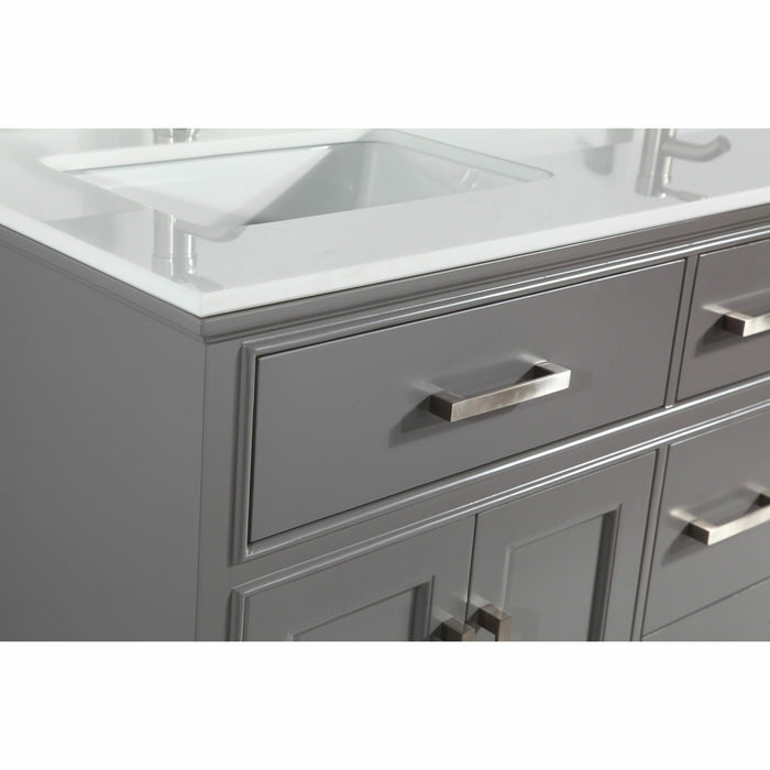 Vanity Art 72 Inch Double Sink Cabinet With Super White Phoenix Stone Vanity Top With Sink & Mirrors VA1072D