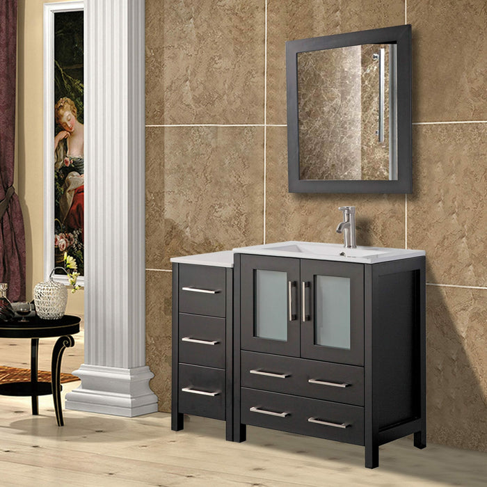 Vanity Art 36 Inch Vanity Cabinet With Ceramic Sink & Mirror - VA3024-36