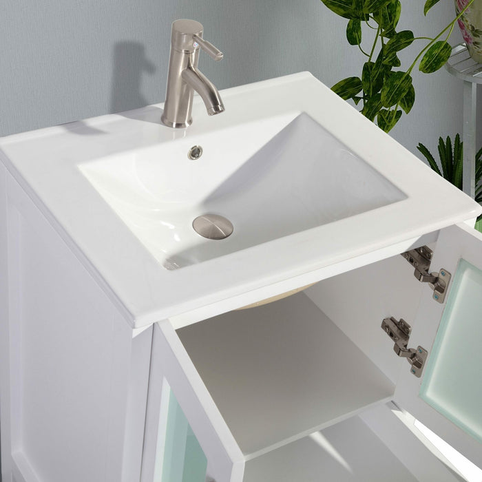 Vanity Art 24 Inch Vanity Cabinet With Ceramic Sink & Mirror VA3024