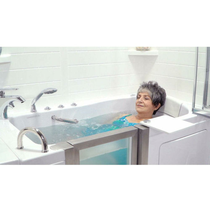 Ella's Bubbles Royal 32"W x 52"L Acrylic Hydro Massage Walk-In Bathtub with Inward Swing Door, Fast Fill Faucet, 2" Dual Drain H311