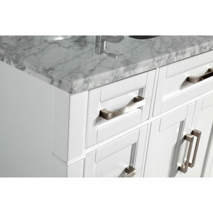 Vanity Art 60 Inch Single Sink Cabinet With White Carrara Marble Vanity Top With Sink & Mirror VA2060