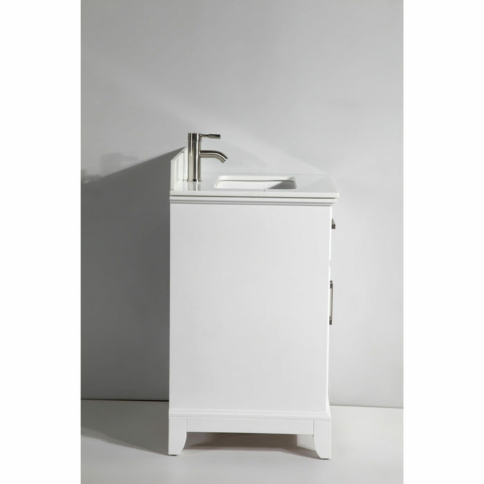 Vanity Art 30 Inch Single Sink Cabinet With Super White Phoenix Stone Vanity Top With Sink And Mirror VA1030