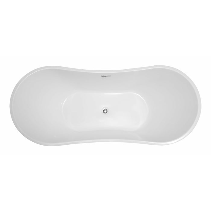 Vanity Art 71 Inch Freestanding White Acrylic Bathtub VA6517