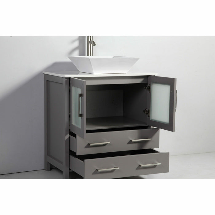 Vanity Art 30 Inch Vanity Cabinet With Ceramic Sink & Mirror VA3130