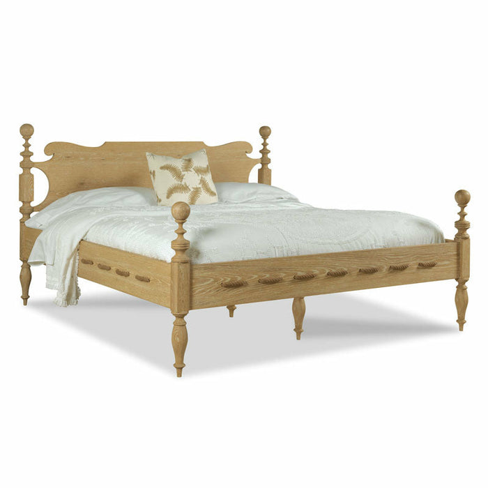 Woodbridge Furniture 83”W x 50”H Saltwater King Bed Limewash Finish Available without rope detail LL800-23K-HB