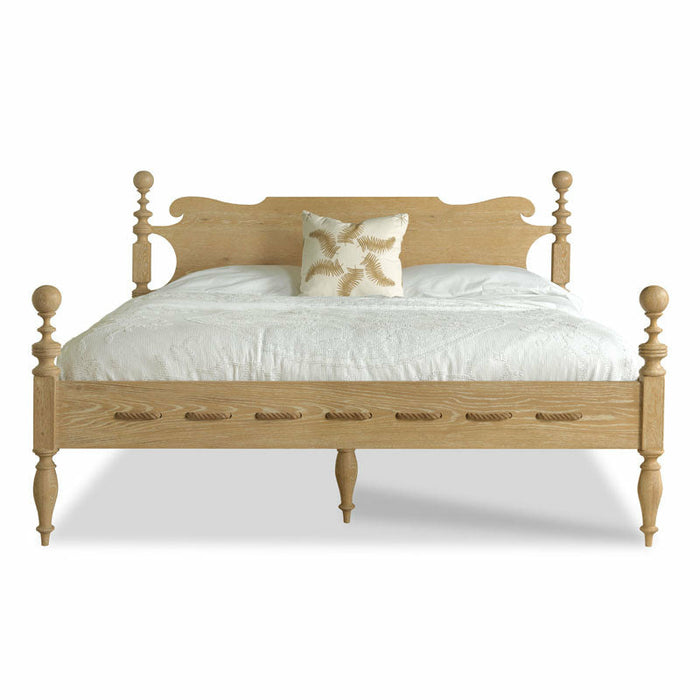 Woodbridge Furniture 83”W x 50”H Saltwater King Bed Limewash Finish Available without rope detail LL800-23K-HB