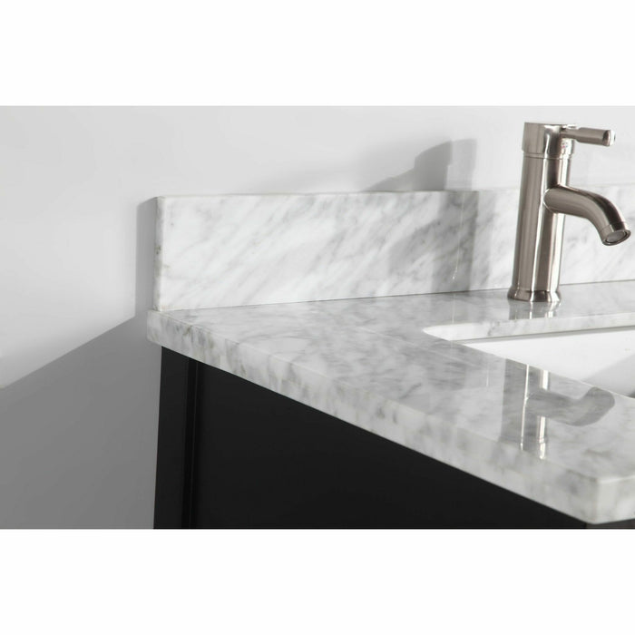 Vanity Art 72 Inch Double Sink Cabinet With White Carrara Marble Vanity Top With Sink & Mirrors VA2072D