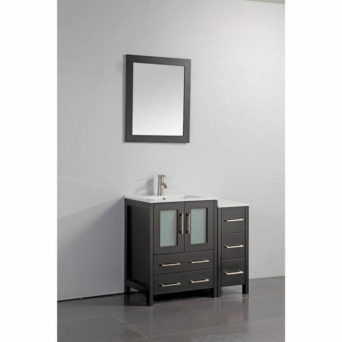 Vanity Art 36 Inch Vanity Cabinet With Ceramic Sink & Mirror - VA3024-36