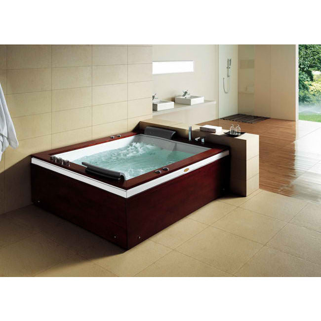 Mesa Monterey 71" x 60" x 28" Free Standing Bathtub with Wood Skirt BT-0502