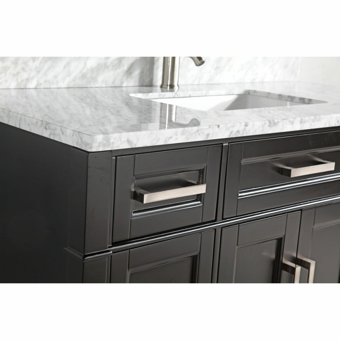 Vanity Art 60 Inch Single Sink Cabinet With White Carrara Marble Vanity Top With Sink & Mirror VA2060