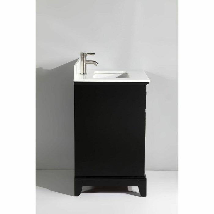 Vanity Art 24 Inch Single Sink Cabinet With Super White Phoenix Stone Vanity Top With Sink and Mirror VA1024