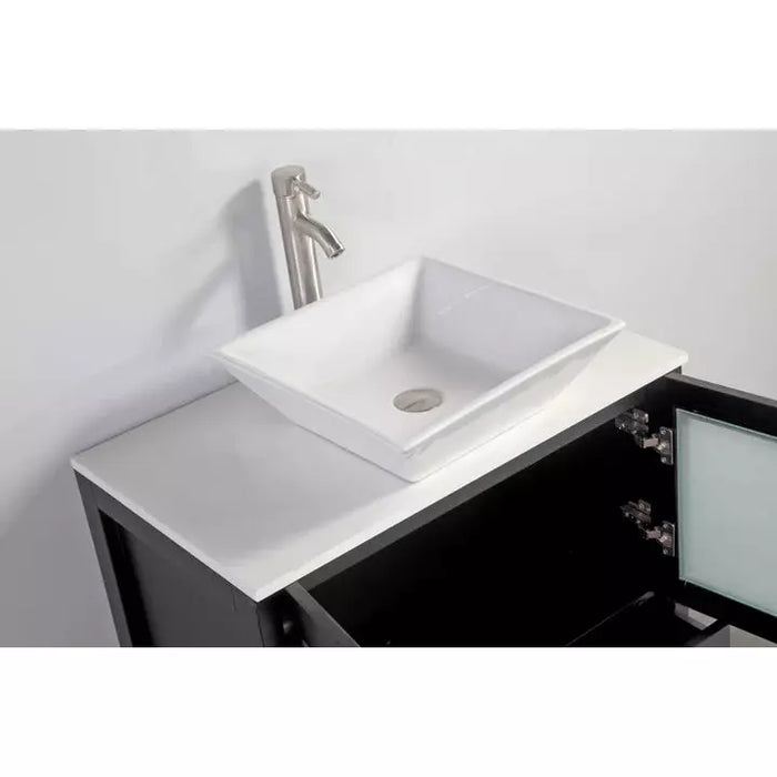 Vanity Art 36 Inch Single Sink Vanity Cabinet with Sink and Mirror (Vessel Sink) VA3136