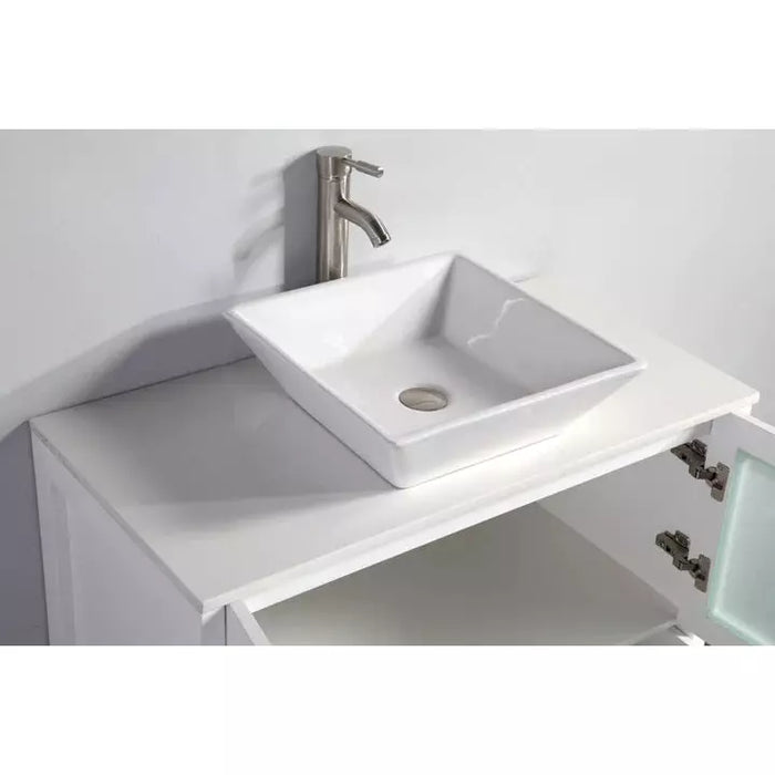 Vanity Art 36 Inch Single Sink Vanity Cabinet with Sink and Mirror (Vessel Sink) VA3136