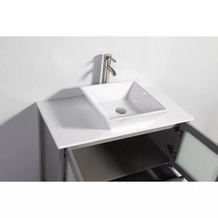 Vanity Art 36 Inch Single Sink Vanity Cabinet with Sink and Mirror (Vessel Sink) VA3136