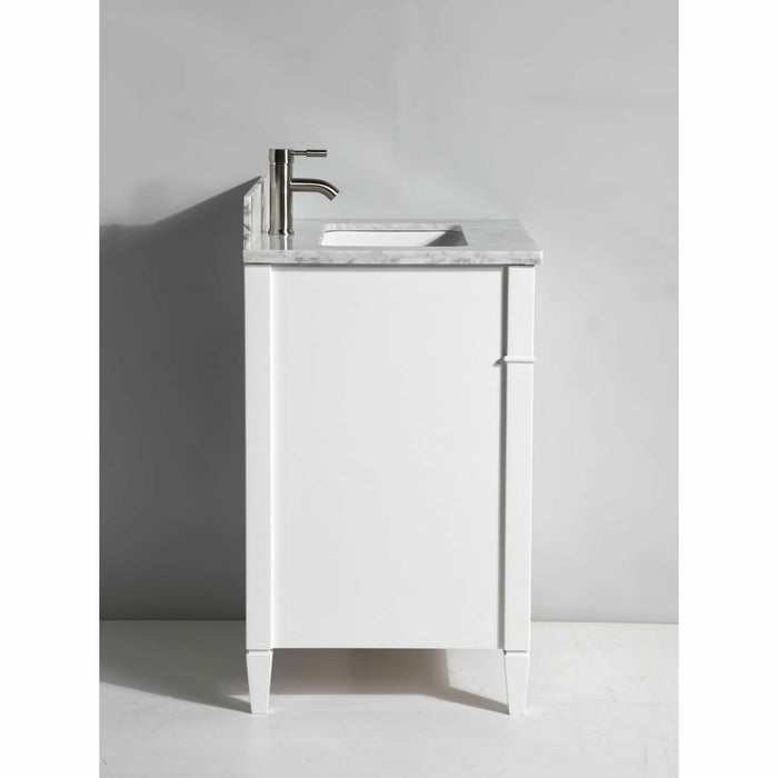 Vanity Art 30 Inch Single Sink Cabinet With White Carrara Marble Vanity Top With Sink & Mirror VA2030