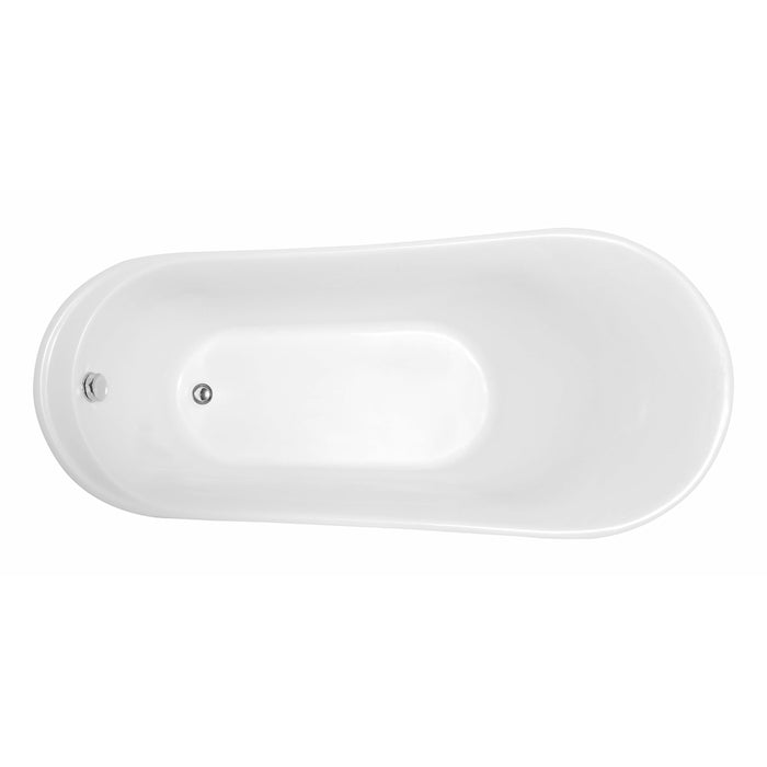 Vanity Art 67 Inch Freestanding White Acrylic Bathtub VA6803